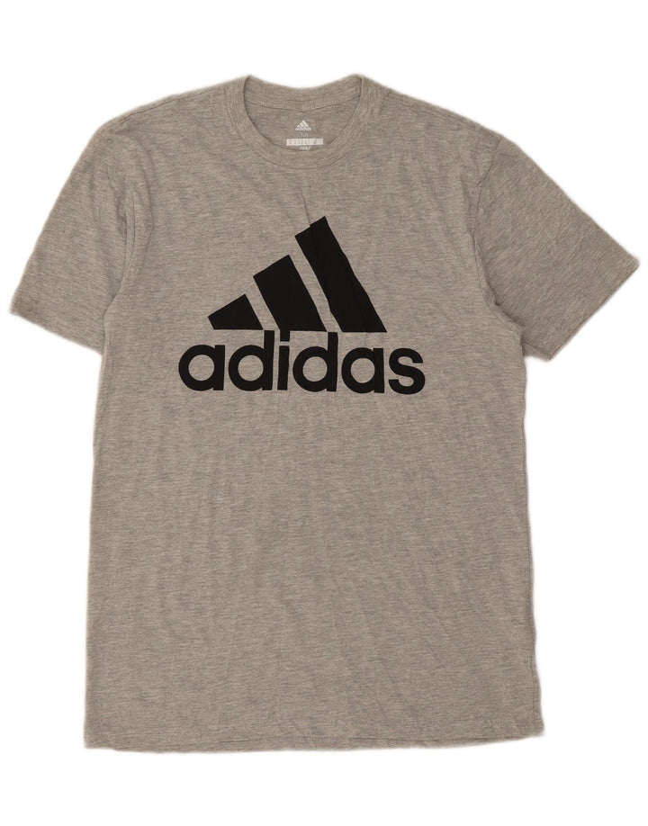 Adidas T-Shirt Graphique Homme Gris Moyen Moucheté Polyester