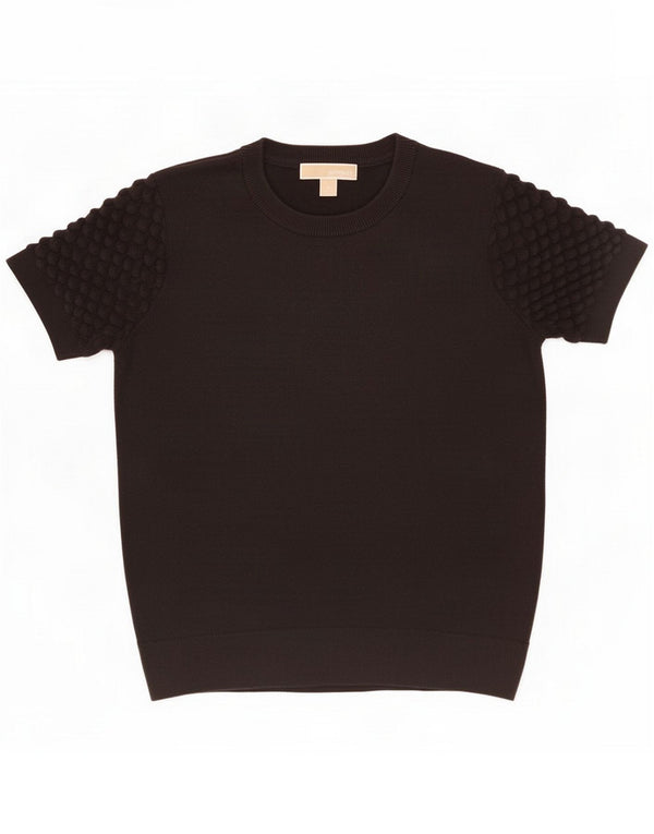 Michael Kors Pull à manches courtes et col bateau pour femme UK 10 Small Noir