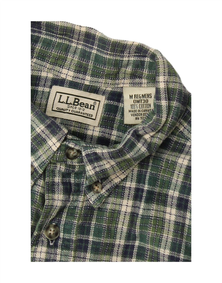 L.L.Bean Chemise en flanelle pour homme en coton à carreaux vert moyen