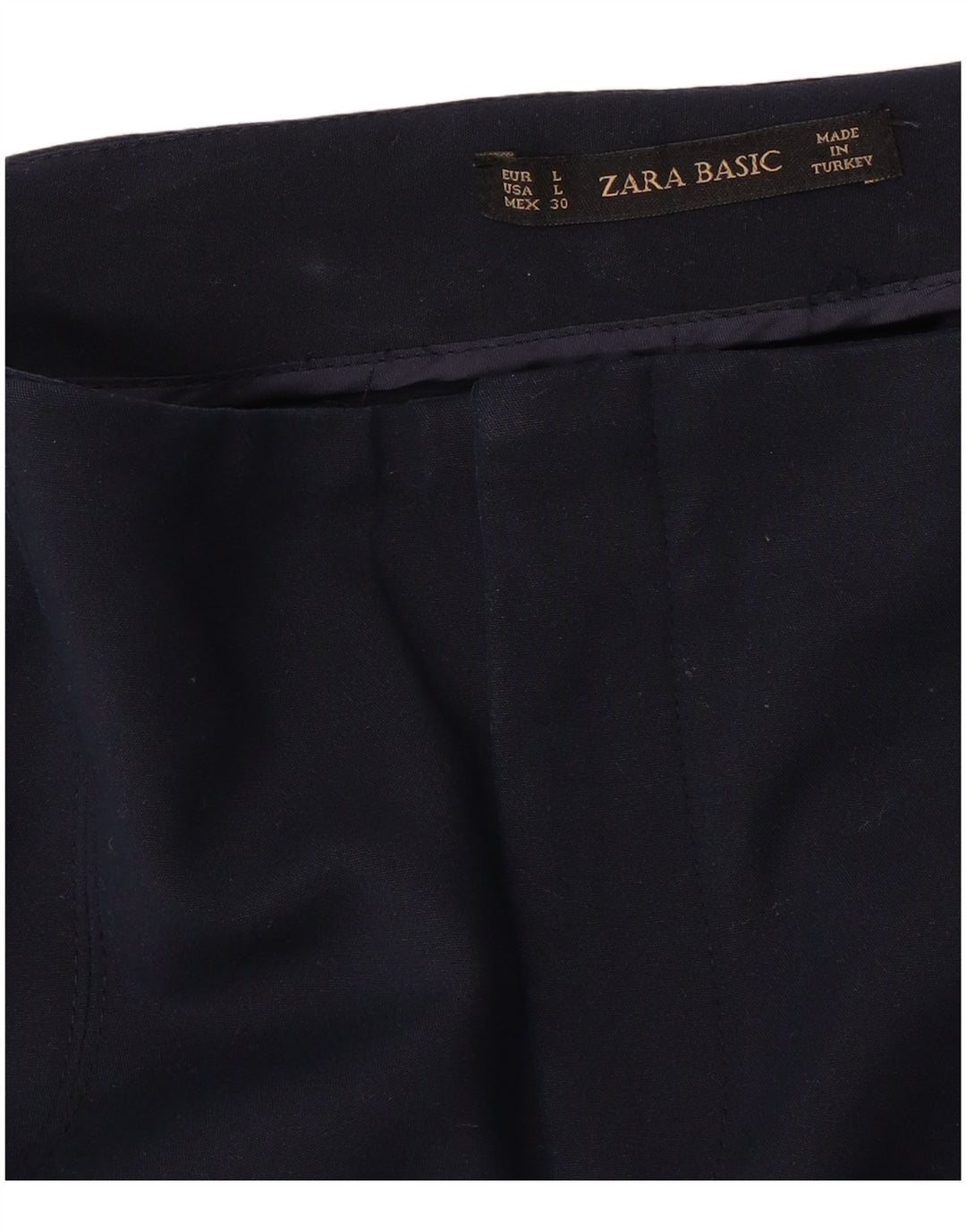 Pantalon décontracté slim femme ZARA Large W32 L29 bleu marine