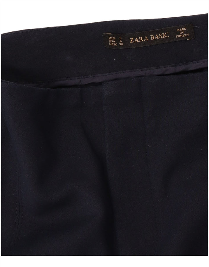 Pantalon décontracté slim femme ZARA Large W32 L29 bleu marine
