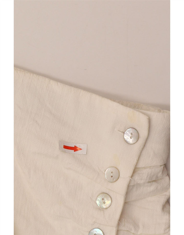 Zara Femme Mini Jupe Portefeuille Petit W26 Blanc