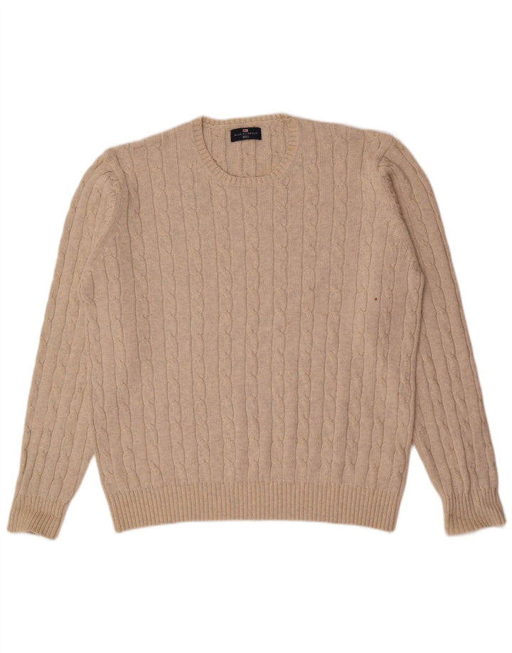 Marks & Spencer Pull col rond pour homme XL Beige
