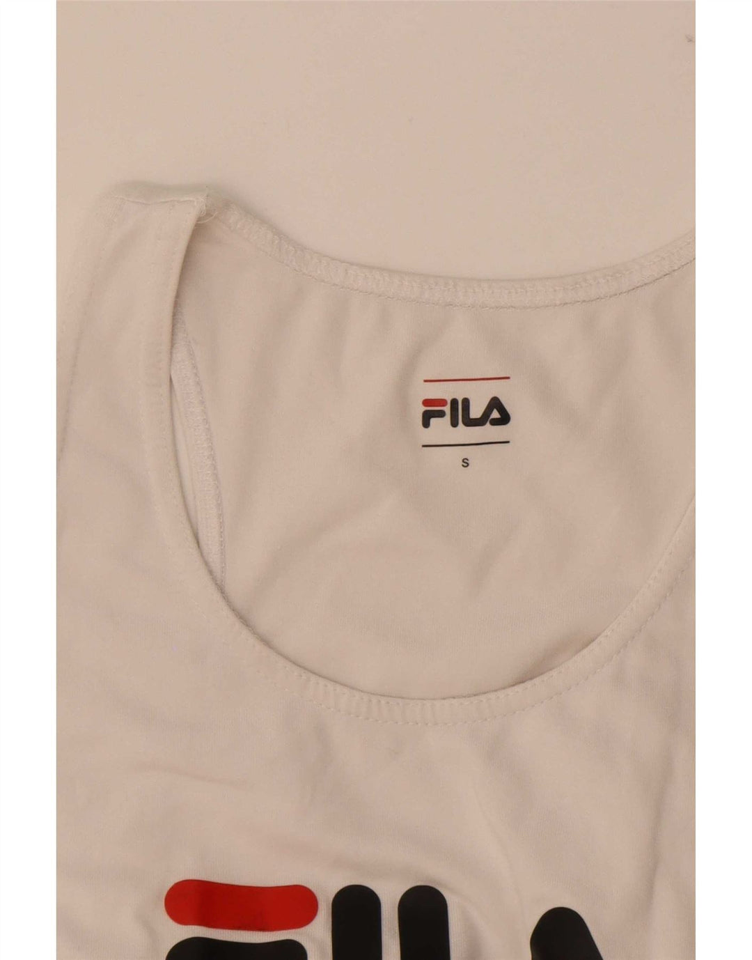 Fila Débardeur court graphique pour femme UK 8 Small Blanc