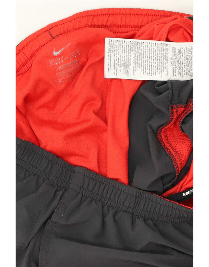 Nike Short de sport Dri Fit pour homme en polyester color block gris moyen