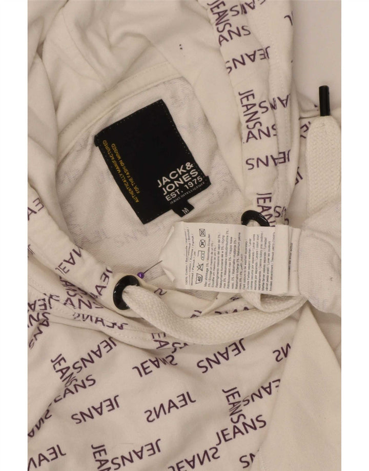 Jack & Jones Pull à Capuche Graphique Homme Blanc Moyen Coton