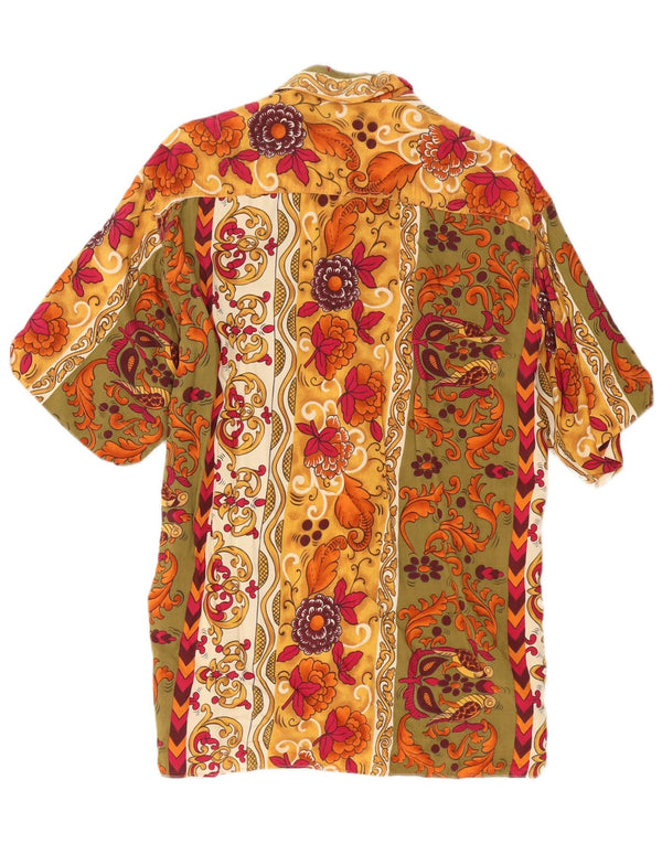 vintage Mens Tall Chemise à manches courtes XL Multicolore Floral