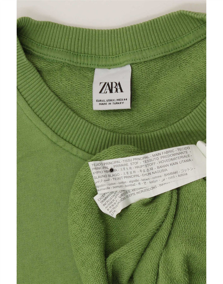 Zara Homme Sweatshirt Jumper XL Vert Coton