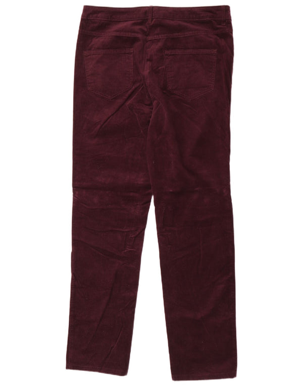 Marks & Spencer Womens High Waist Corduroy Trousers UK 16 Large W32 L31 Pur