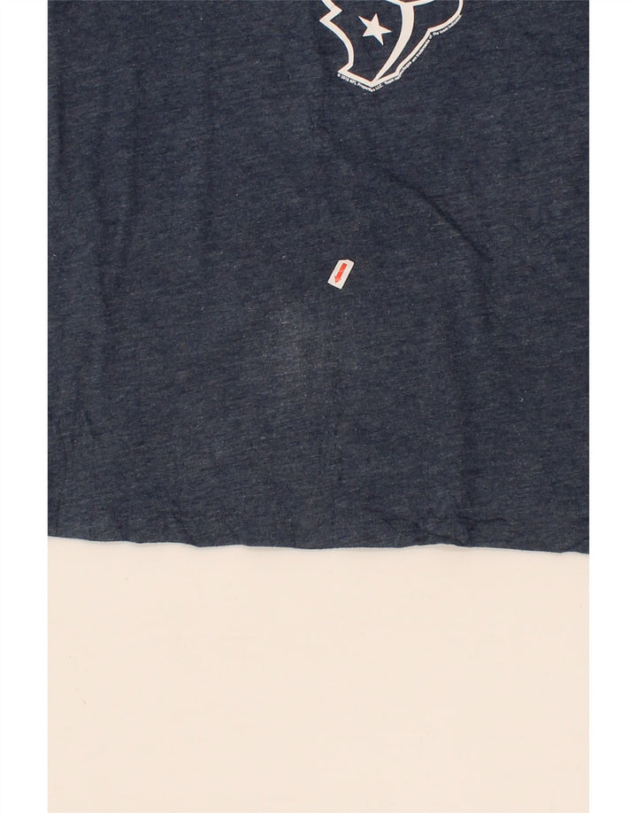 NFL Womens Houston Texans Graphic T-Shirt Top UK 16 Large Navy Blue Cotton Vintage NFL and Second-Hand NFL from Messina Hembry 