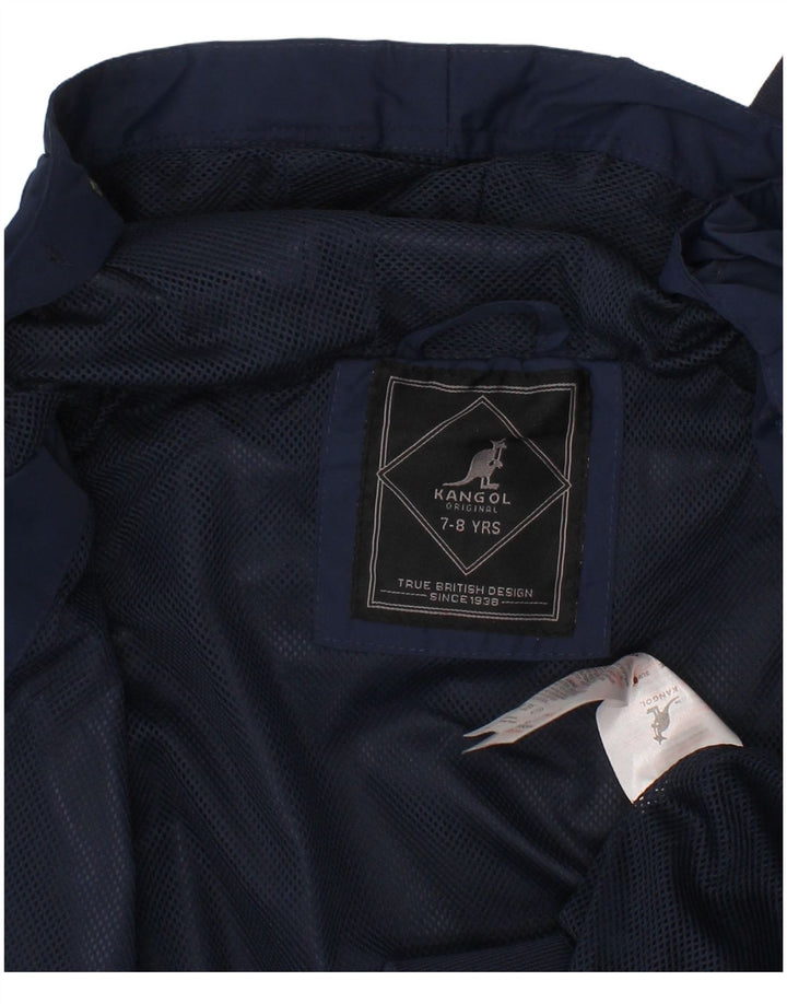 KANGOL Blouson Bomber à Capuche Garçon 7-8 Ans Bleu Marine Polyester
