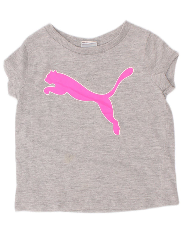 Puma T-shirt graphique à manches courtes pour bébé fille 18-24 mois Gris moucheté