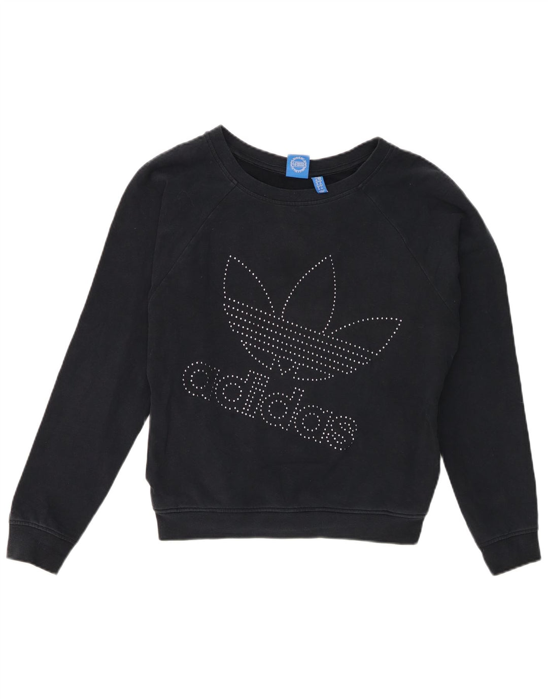 Adidas Sweat-shirt surdimensionné graphique pour femme UK 10 Petit Bleu marine