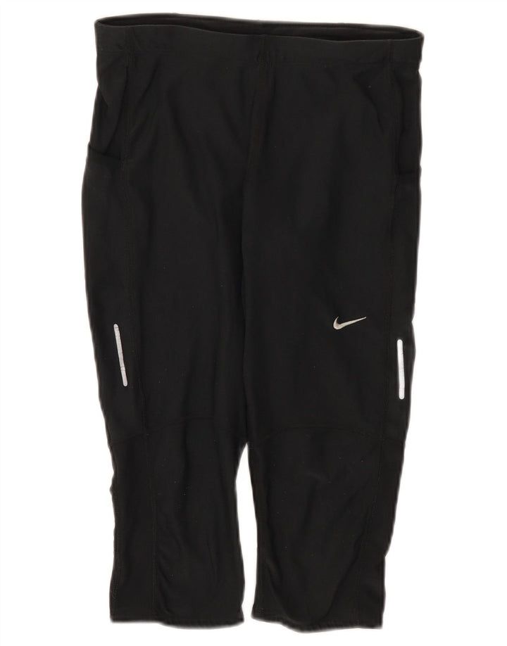 Nike Legging Capri Dri Fit Femme UK 12 Noir Moyen Polyester
