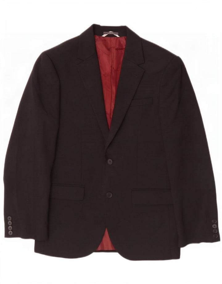 Marks & Spencer Veste blazer slim à 2 boutons pour homme UK 36 Petite laine noire