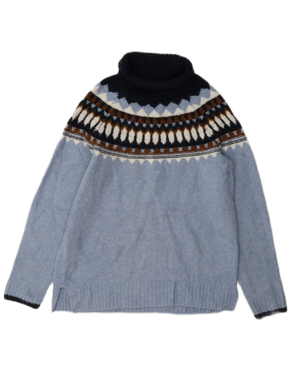 Marks & Spencer Pull col roulé pour femme UK 6 XS Bleu Fair Isle