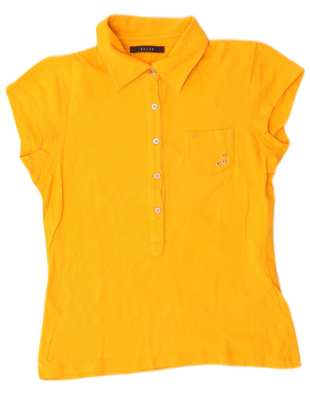 Belfe Polo Femme UK 10 Petit Jaune Coton