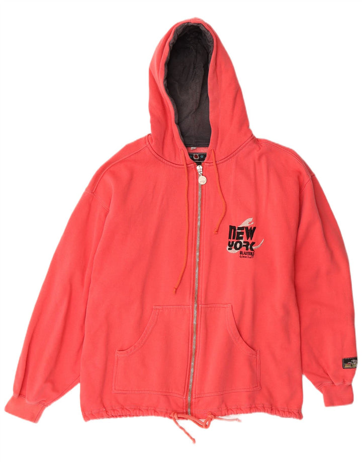 Oncle Sam Pull à capuche zippé graphique pour homme en coton rouge moyen