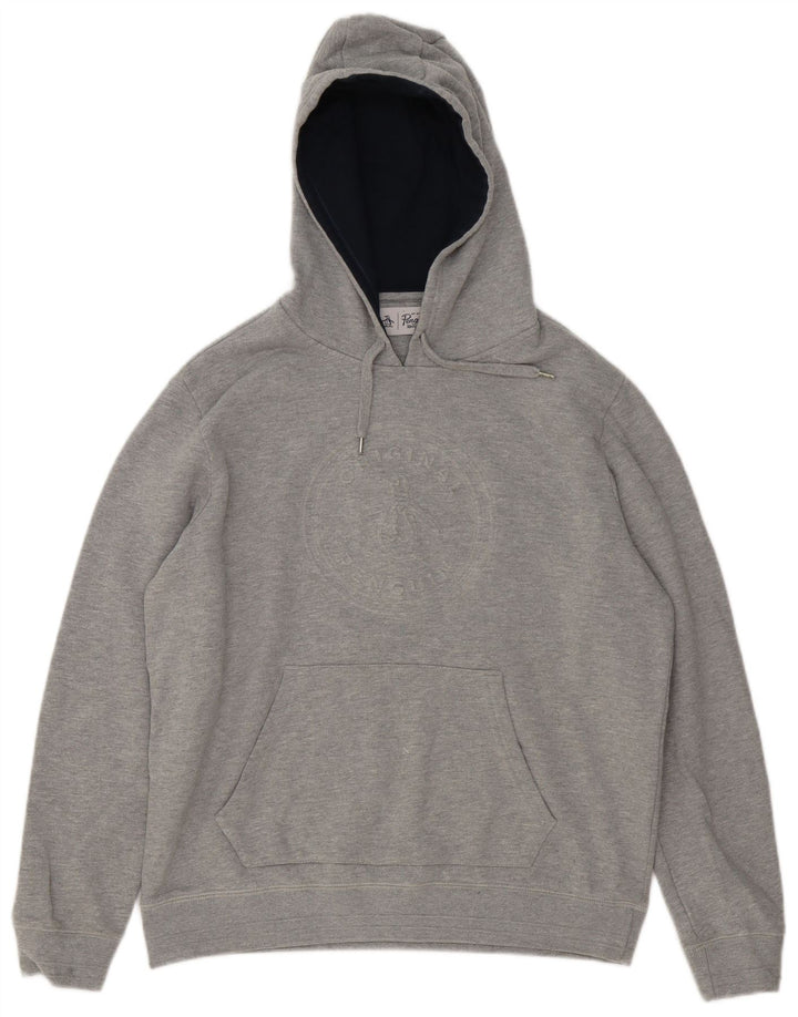 Penguin Pull à capuche graphique pour hommes, grand coton gris
