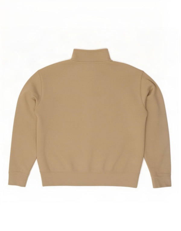 Zara Sweat-shirt à col zippé pour homme en coton beige moyen