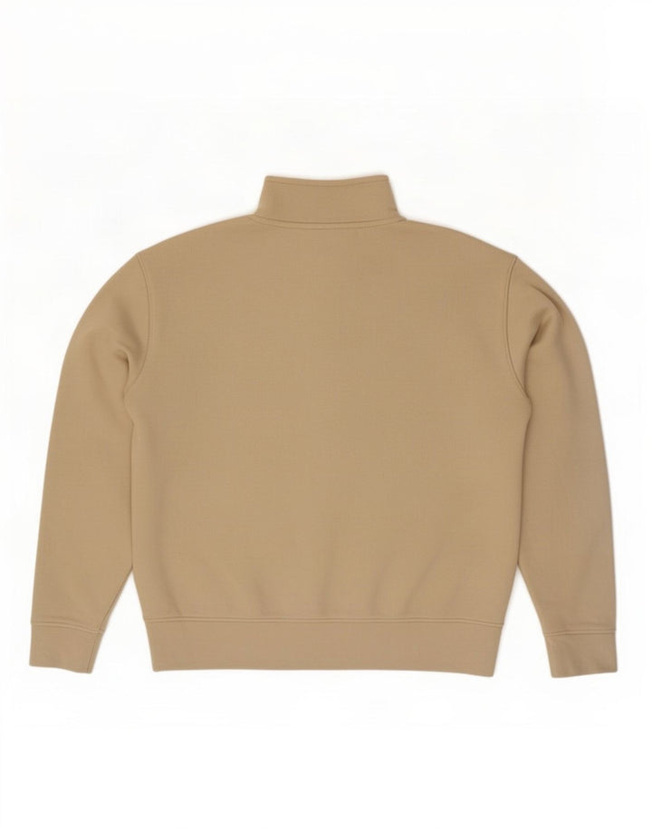 Zara Sweat-shirt à col zippé pour homme en coton beige moyen