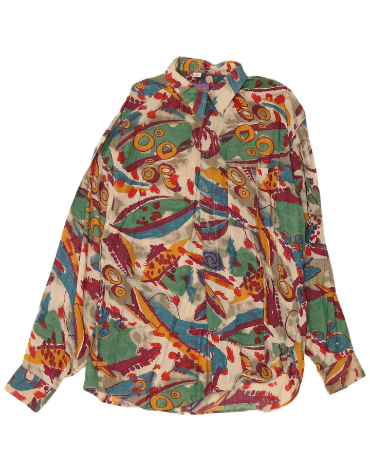 VINTAGE Mens Abstract Pattern Shirt Size 41/42 Large Multicoloured Viscose