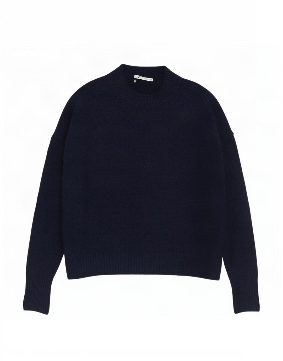 Zara Pull surdimensionné à col rond pour femme UK 10 Petit Bleu marine