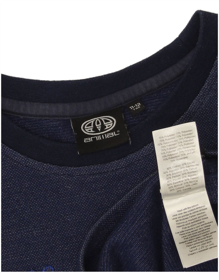 Animal Garçon Graphique Haut Manches Longues 11-12 ans Bleu Marine Polyester