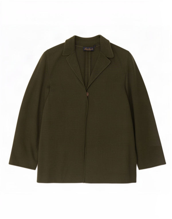 Luisa Spagnoli Veste blazer 1 bouton pour femme UK 18 XL Vert