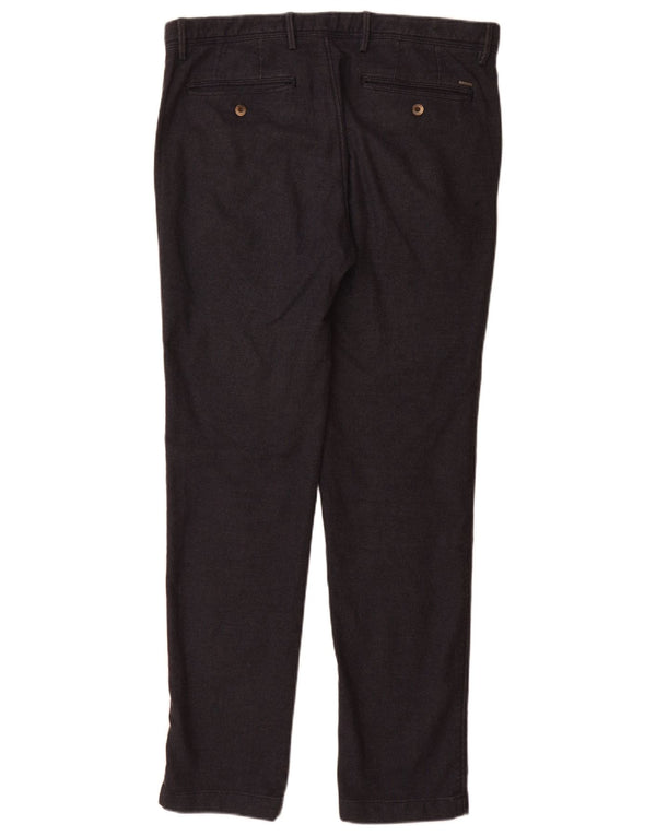 Massimo Dutti Pantalon chino coupe slim pour homme EU 42 Large W32 L32 Bleu marine