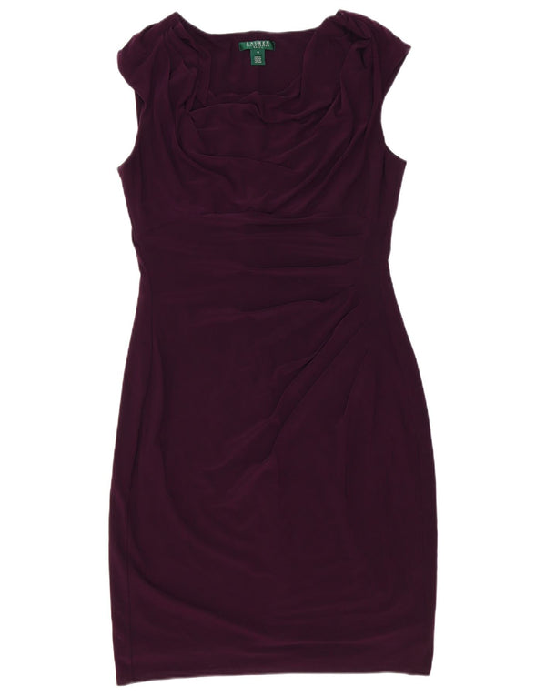 Ralph Lauren Robe moulante pour femme US 14 XL Violet Polyester