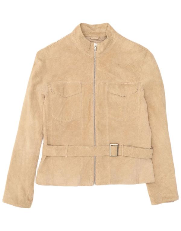 Veste en daim femme vintage IT 48 XL Cuir beige
