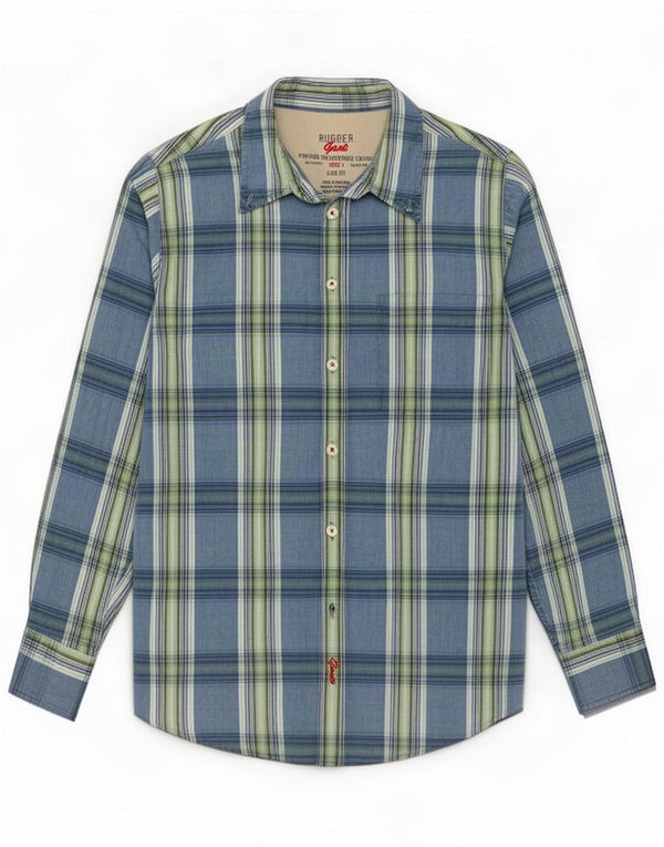 Gant Boys Rugger Slim Fit Shirt 9-10 Years Large Blue Plaid Cotton