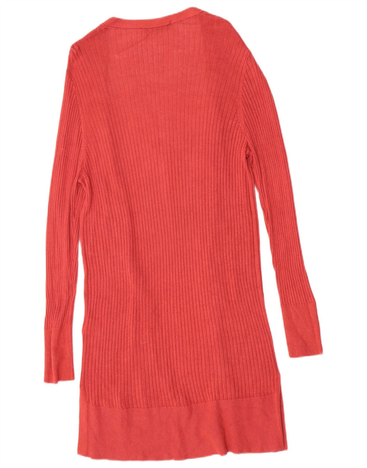 Oasis Cardigan ouvert long pour femme UK 12 Viscose rouge moyen