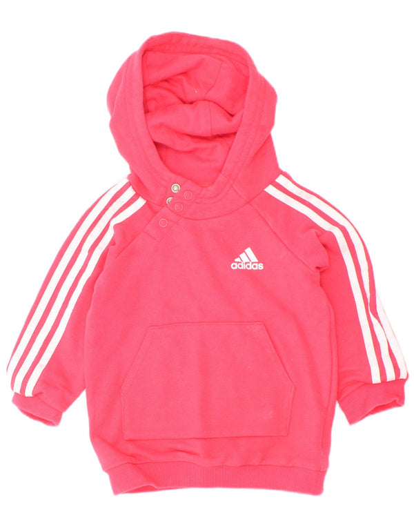 Adidas Pull à capuche boutonné pour bébé fille 3-6 mois Rose Coton