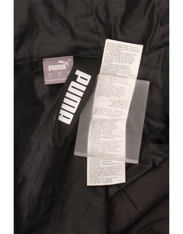 Puma Veste rembourrée à capuche pour femme UK 16 Large Noir Polyester