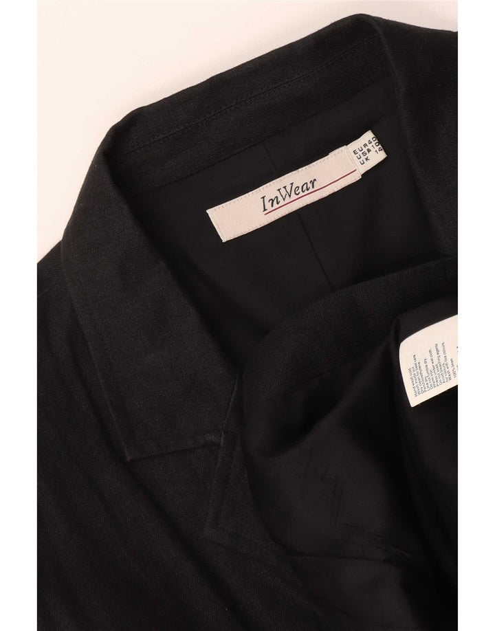 Inwear Veste Blazer 2 Boutons Femme UK 14 Large Acétate Noir
