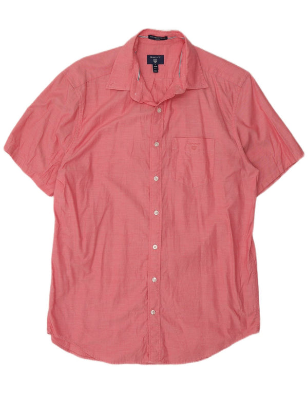 Gant Chemise à manches courtes pour homme Taille 39/40 15 3/4 Coton rose moyen