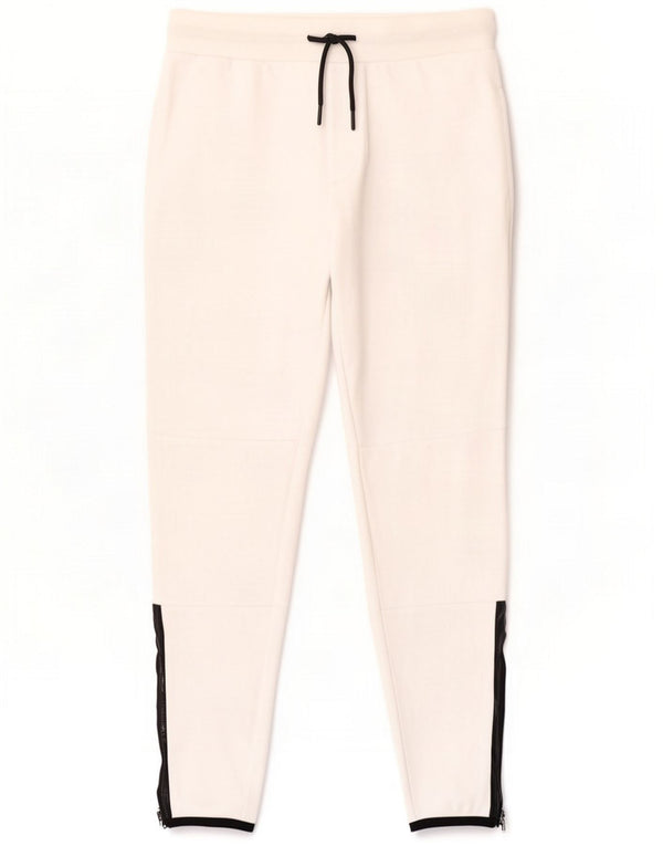 Zara Pantalon de survêtement pour homme en coton color block blanc moyen