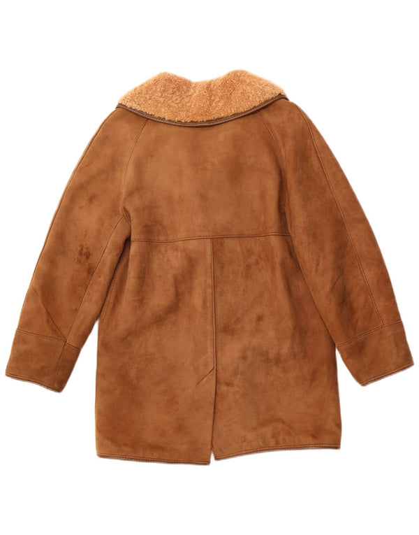 HEA TONA Manteau en peau de mouton pour femme UK 14 Acrylique marron moyen