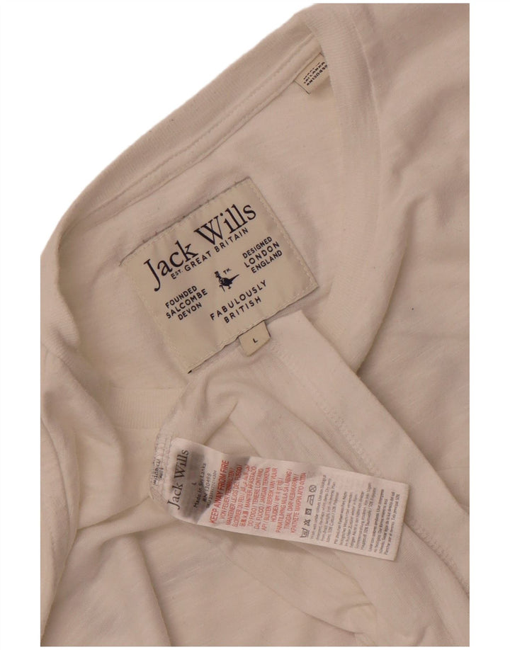 JACK WILLS T-Shirt Graphique Homme Grand Blanc Coton