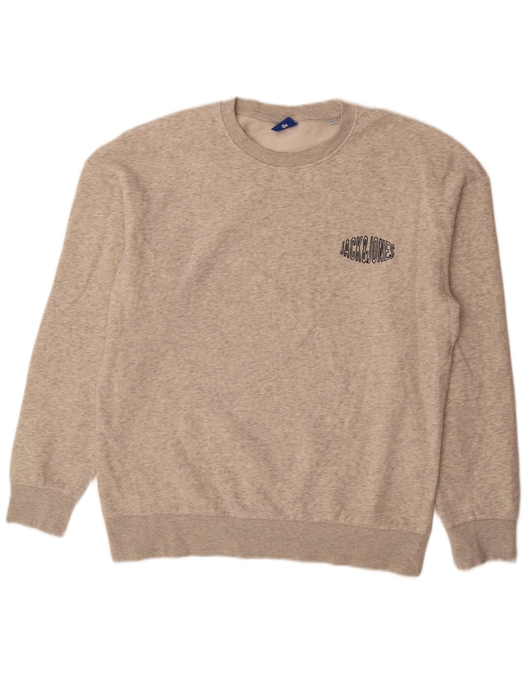 Jack & Jones Sweat-shirt pour homme en coton moucheté gris Large