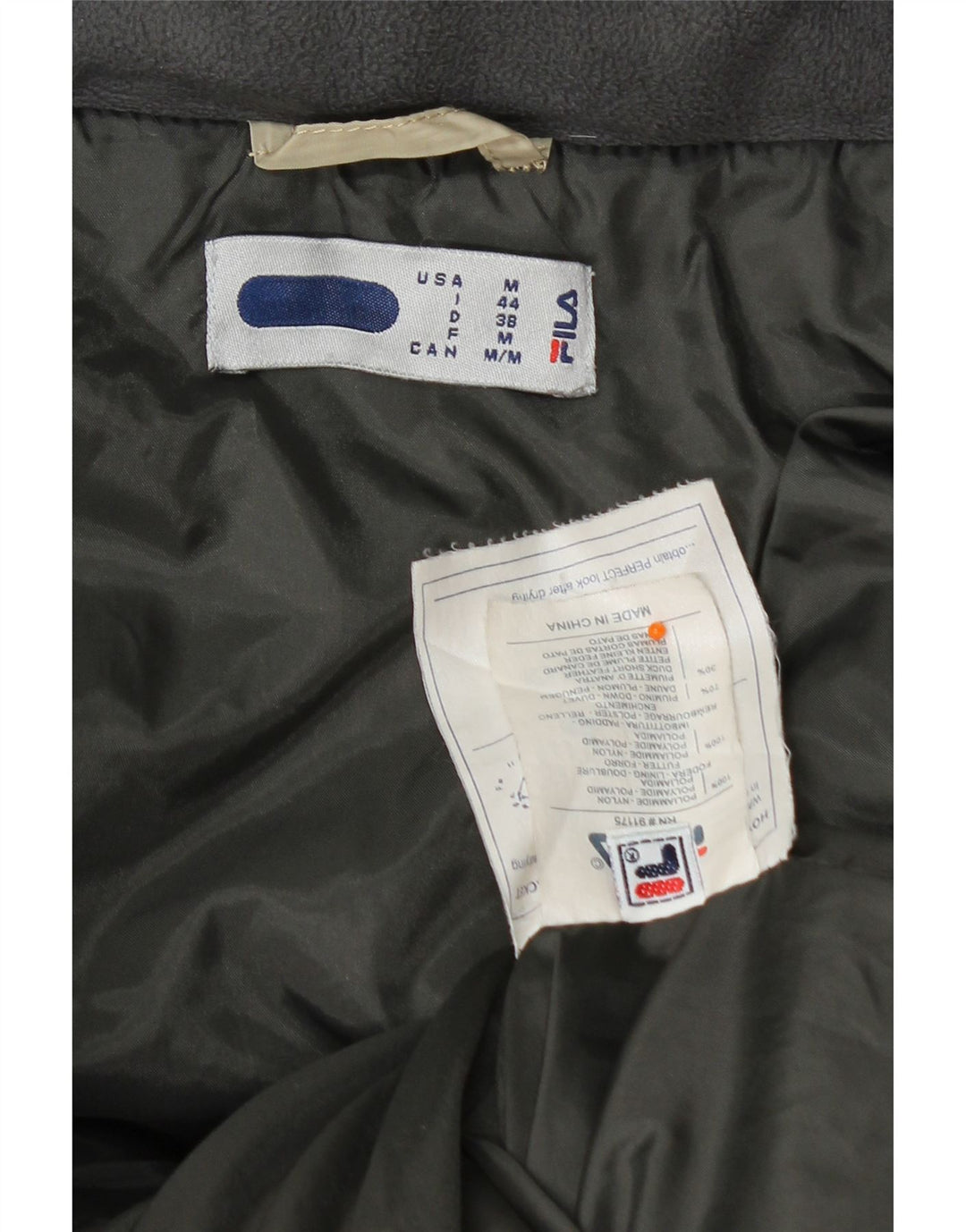 FILA Womens Hooded Padded Coat UK 14 Medium Beige Polyamide Vintage Fila and Second-Hand Fila from Messina Hembry 