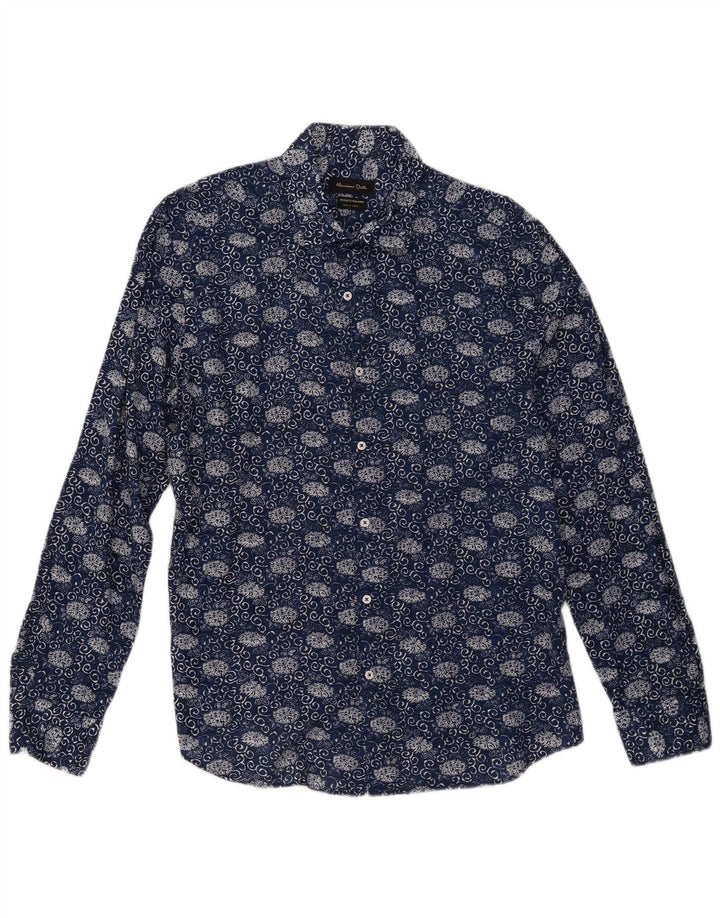 Massimo Dutti Chemise Homme XL Bleu Marine Floral