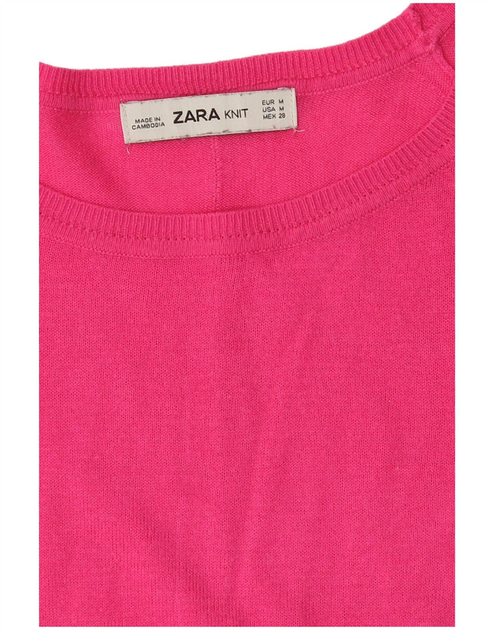 Zara Pull oversize à col bateau pour femme UK 14 Rose moyen