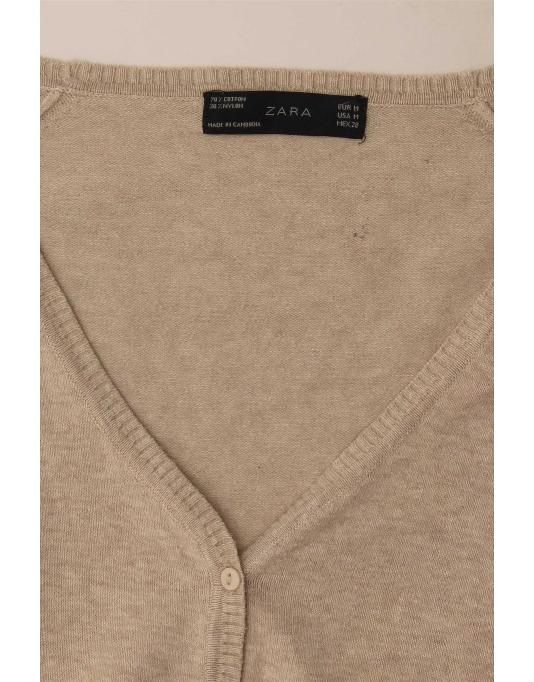 Zara Cardigan Femme Pull UK 12 Beige Moyen