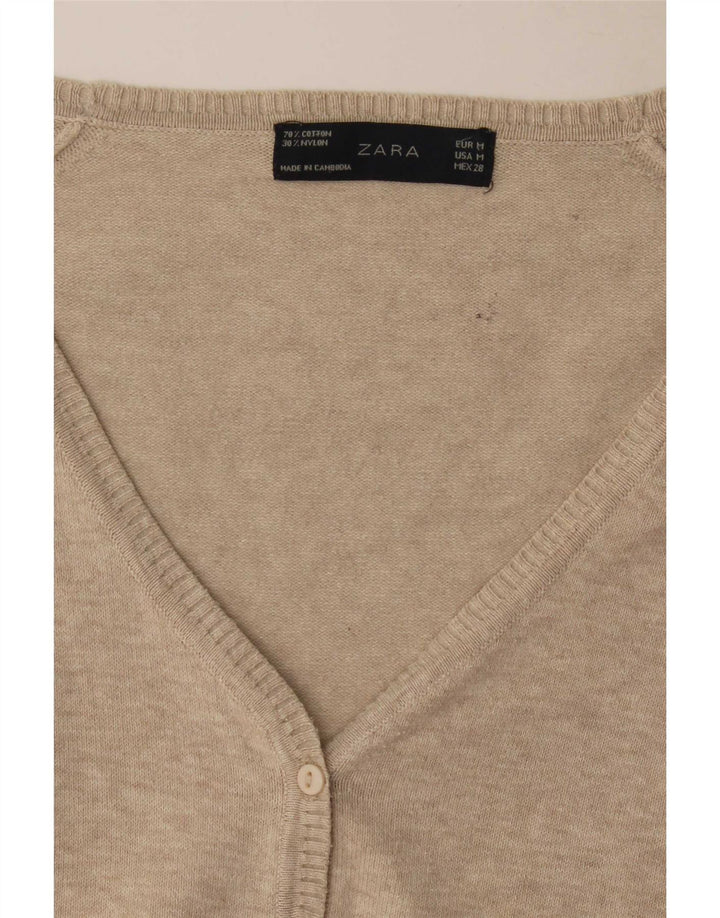 Zara Cardigan Femme Pull UK 12 Beige Moyen