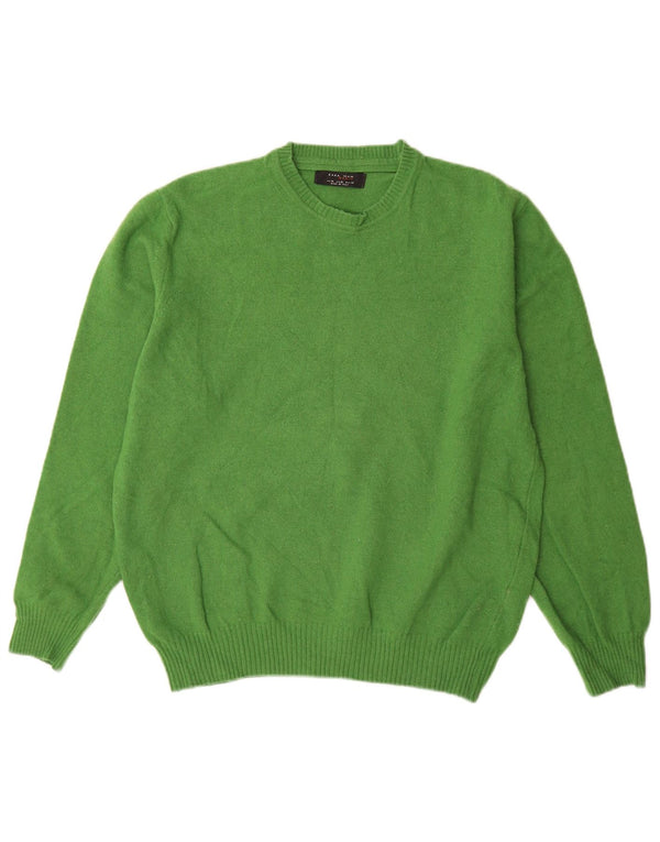 Zara Pull ras du cou pour homme XL en laine verte