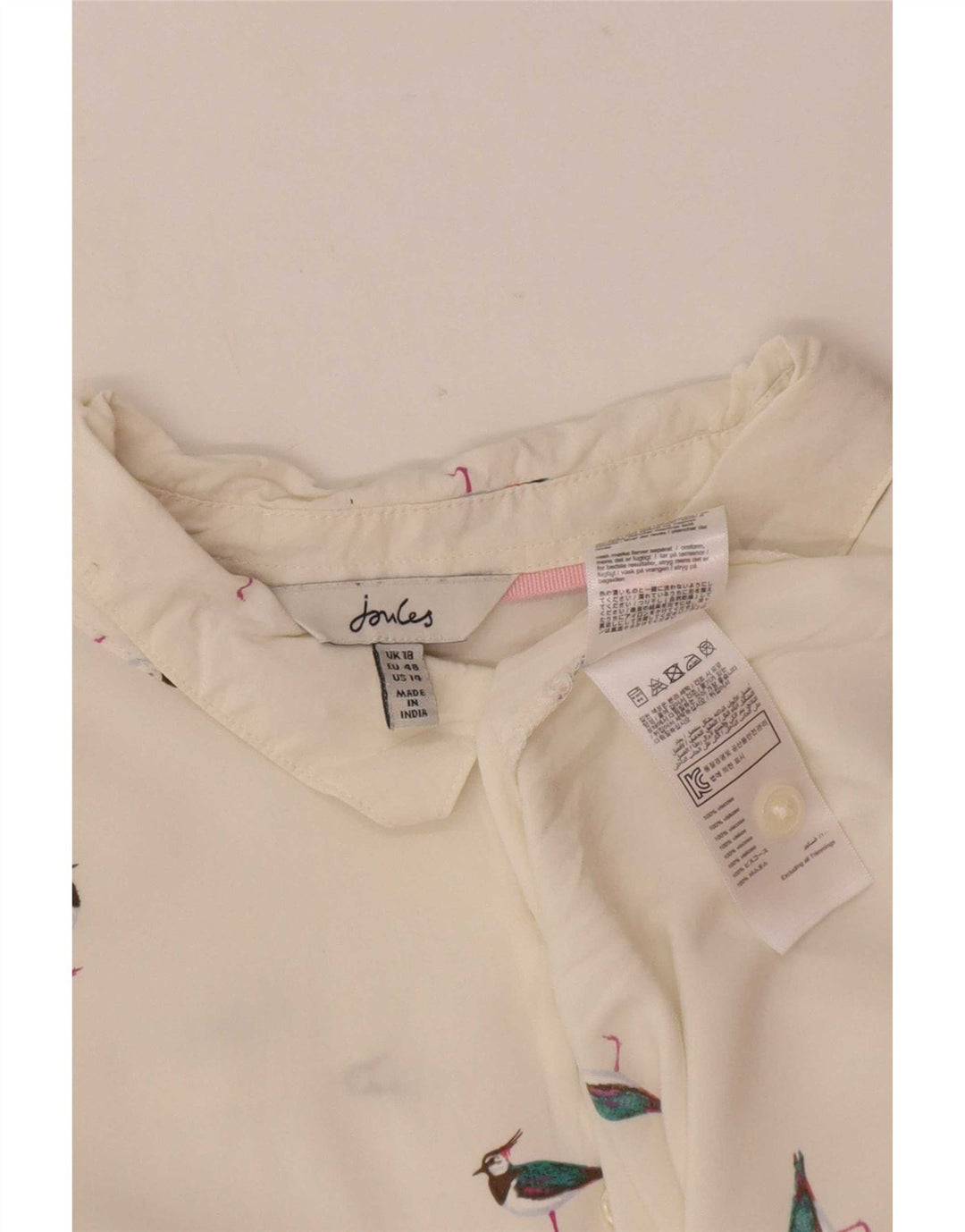Joules Chemisier surdimensionné à motif abstrait pour femme UK 18 XL Blanc