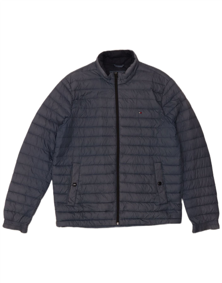 Tommy Hilfiger Veste matelassée pour homme UK 40 Large Bleu marine Polyamide